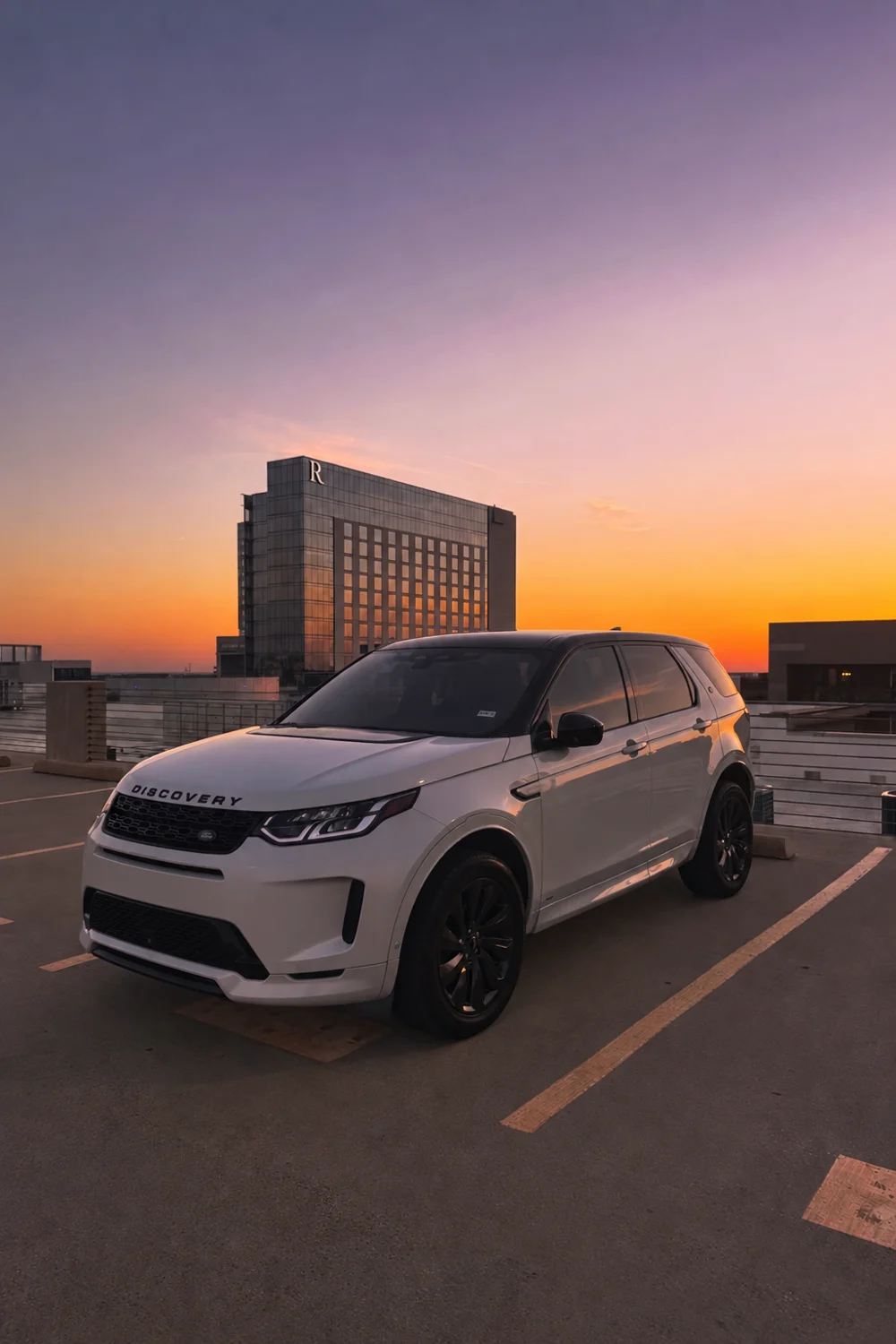 Land Rover Discovery Sport at sunset